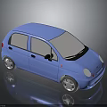 Blue Small Compact Car With Modern Stylish Design 3D Rendered Exterior